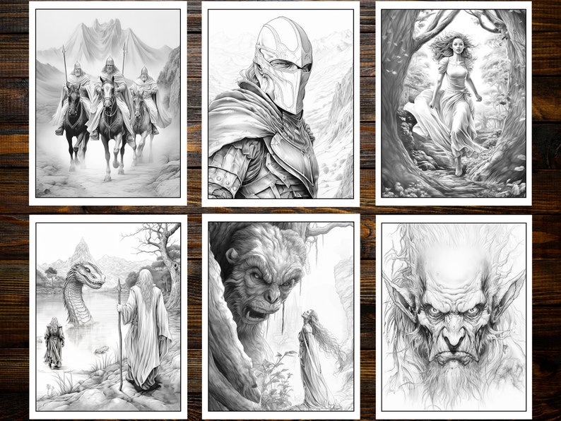 Medieval Fantasy Coloring Book: Journey Through Enchanted Realms and Mystical Creatures (Printable Pages)