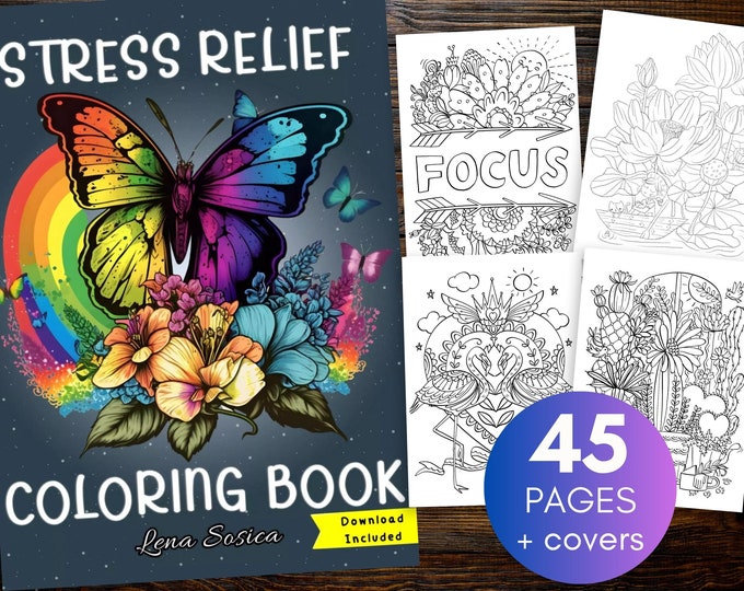 Stress Relief Coloring Book: Embrace Calmness and Creativity - Relaxing Designs to Color Your Worries Away