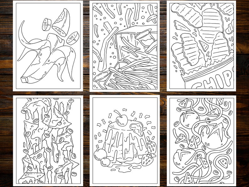 Food Heaven Coloring Book: Whimsical Journey for Food Lovers