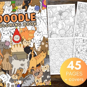 Libro da colorare Doodle: 45 pagine stampabili realizzate a mano (download immediato)