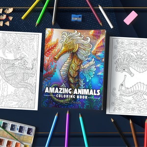 Amazing Animals Coloring Book: Explore the World of Mandala Pattered Animals for Stress Relief and Relaxation