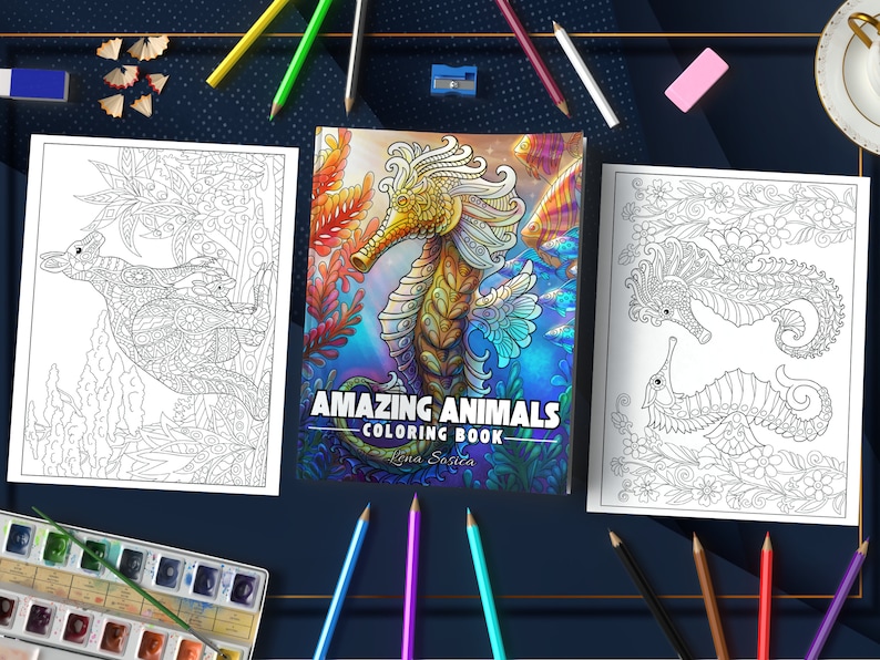 Amazing Animals Coloring Book: Explore the World of Mandala Pattered Animals for Stress Relief and Relaxation