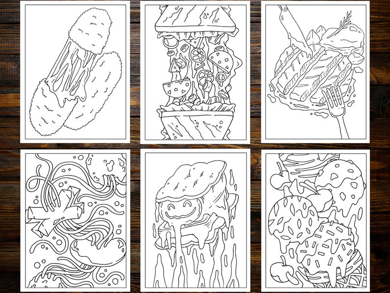 Food Heaven Coloring Book: Whimsical Journey for Food Lovers
