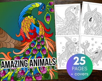 Mandala Animals Coloring Book: Relaxation & Stress Relief (Digital Download)