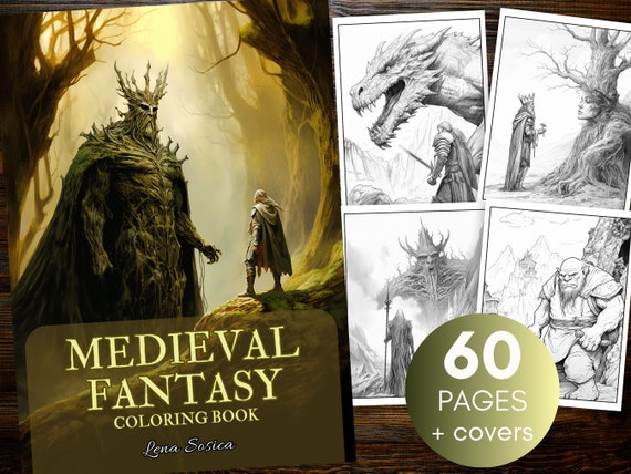 Medieval Fantasy Coloring Book: Journey Through Enchanted Realms and Mystical Creatures (Printable Pages)