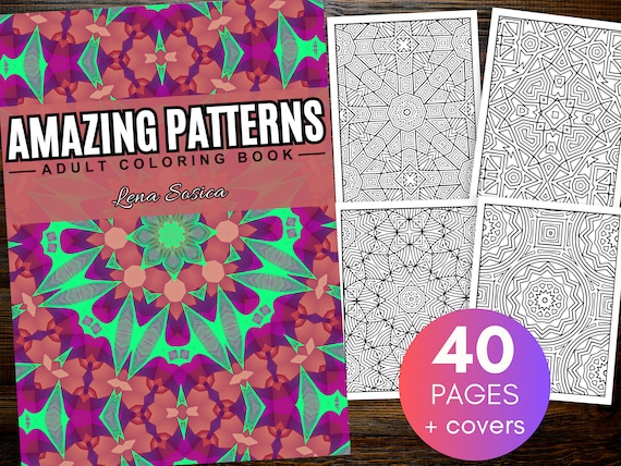 Geometric Patterns Coloring Book: 40 Printable Pages for Relaxation (Digital Download)