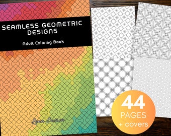 Seamless Geometric Designs Coloring Book: Unwind with 44 Seamless Geometric Coloring Patterns