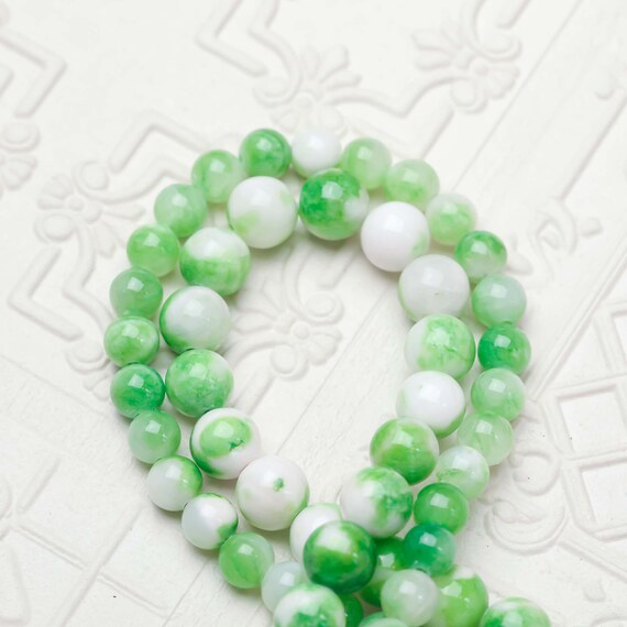 Natural Green Persian Jade Gemstone Beads for Emotional Healing - 6mm