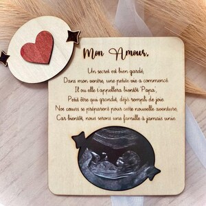 Carte emboitable / puzzle grossesse - Annonce originale futur papa - Échographie personnalisée - Cadeau souvenir unique - Annonce grossesse