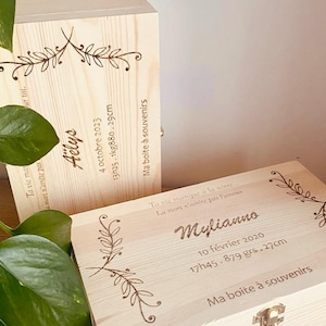 Personalized Wooden Memory Box - Baby Memory Suitcase - Personalized Suitcase
