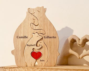 Wooden Nesting Bears - Customizable Bear Family - 2 to 6 Bears - Decorative - Original Family Gift