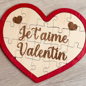 Wooden Heart Puzzle - Valentine's Day - 18 Pieces - Valentine's Day Gift - Personalized Puzzle - Love and Complicity - Unique Valentine's Day