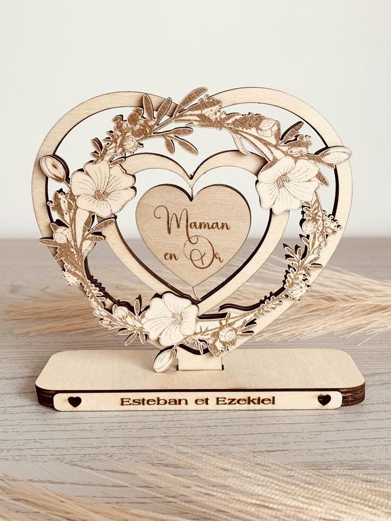 Cœurs En Bois à Suspendre - Lot De 2 Pour Décorer Vos Fenêtres, Murs Ou Portes - Idéal Pour Mariage, Saint-Valentin Ou Décoration Quotidienne