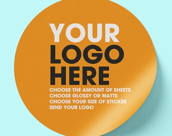 Custom Business Logo Stickers: Personalized Round Circular Labels, Matte Paper