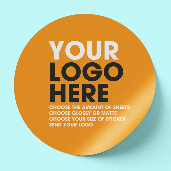 Custom Business Logo Stickers: Personalized Round Labels, Matte Paper
