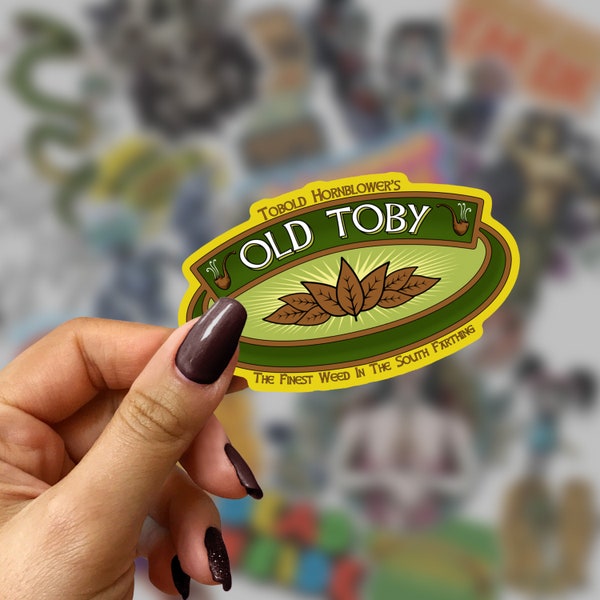 Old Toby The Finest Weed In The South Farthing- The Hobbit/Lord of the Rings Decal for Laptops, Water Bottles, and 2oz - 50g  Tobacco Tins