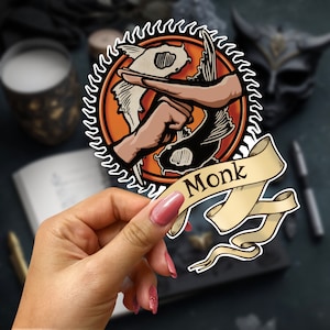 Monk - Gra RPG - Dungeons & Dragons - TTRPG - RPG - Naklejka winylowa odporna na zachlapanie - Dostępna w wersji matowej lub błyszczącej