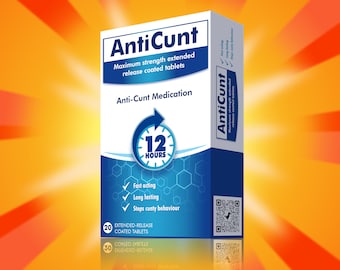 Personalized Anti Cunt Tablet Box - Funny - Joke - Prank - Novelty - Gag Gift - Secret Santa