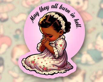 Praying Girl Waterproof Vinyl Sticker - Laptop, Planner, Journal Decal