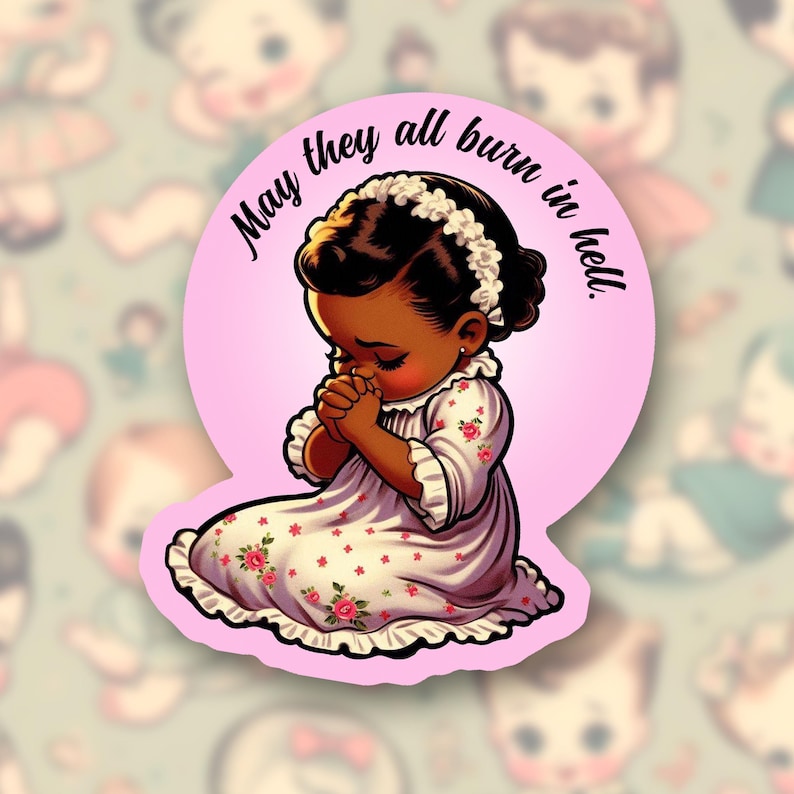 Praying Girl Waterproof Vinyl Sticker - Laptop, Planner, Journal Decal ...