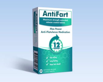 Personalized Anti Fart Tablet Box - Funny - Joke - Prank - Novelty - Gag Gift - Secret Santa