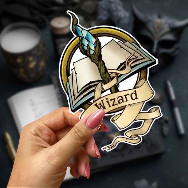 Wizard - Role Playing Game -  Dungeons & Dragons - TTRPG - RPG - Splash-Proof Vinyl Sticker/Decal - Available in Matte or Glossy