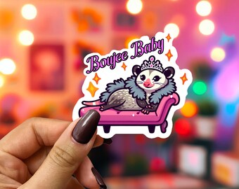 Boujee Baby Possum Waterproof Sticker - Sarcastic Animal Decal