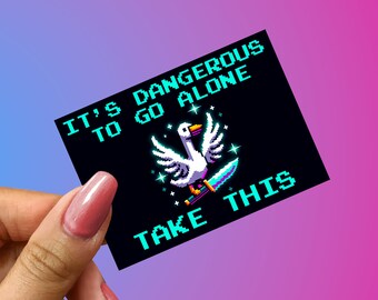 Sword Goose Waterproof Sticker: Retro Gaming Vinyl Decal
