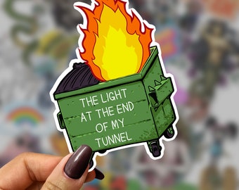 Dumpster Fire Sticker – Sarcastic Laptop Decal, Water Bottle Sticker
