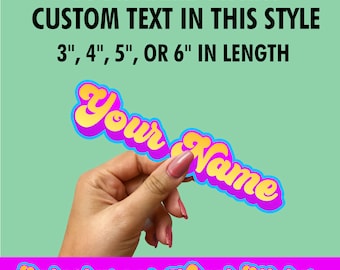 Custom Name Vinyl Sticker – Retro Bumper Sticker