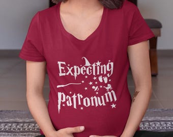 Expecting Patronum T-Shirt - Pregnancy Announcement Reveal Shirt for Mummy To Be Mum Shirt - Wizarding Humour