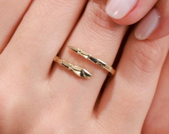 Real Gold Snake Ring: Unique Women's Jewelry, Handcrafted