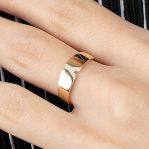 Anel de ouro maciço com inicial Y para mulheres – Anel de ouro verdadeiro 8k, 9k, 10k, 14k e 18k – Joia de presente personalizada, anel de ouro personalizado