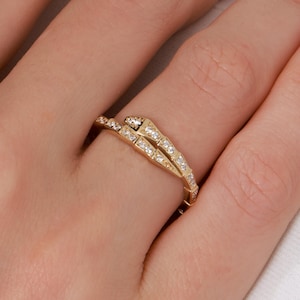 Real Gold Snake Ring for Women - Dainty Serpent Jewelry - Unique Gift for Her, Solid Gold Ring - Handmade Fine Jewelry
