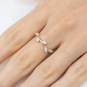 Solid Gold Leaf Ring for Women, Delicate Nature Inspired Band, Minimalist Gift Jewelry