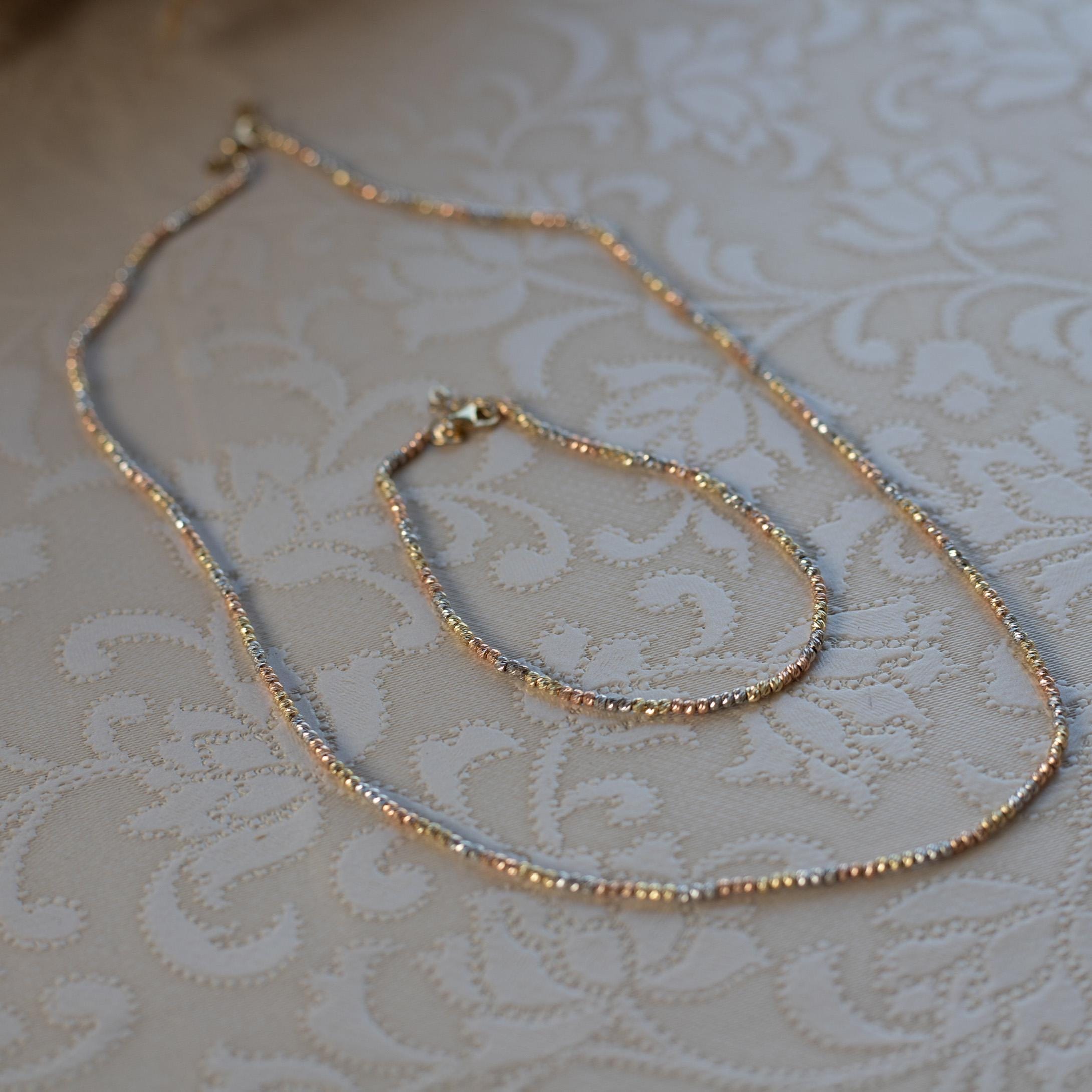 14K Tri-color Gold Chain Necklace: Elegant Solid Gold Jewelry - Etsy