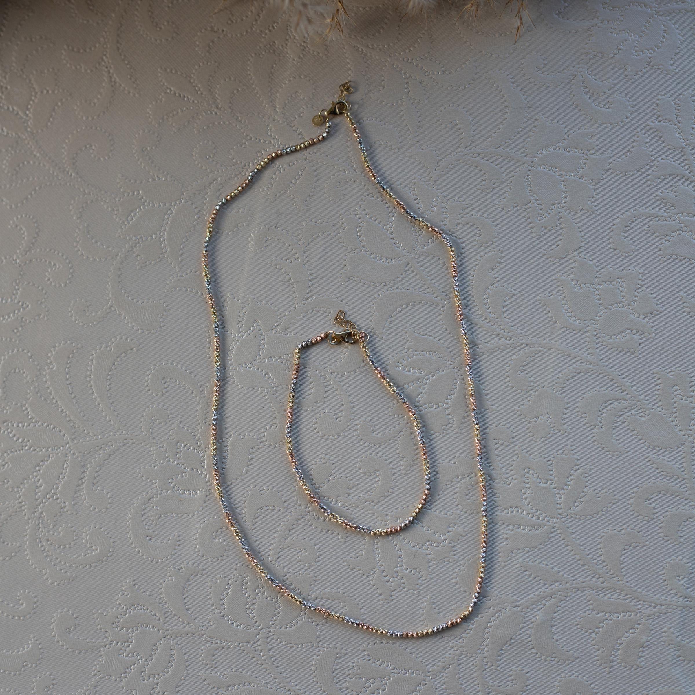 14K Tri-color Gold Chain Necklace: Elegant Solid Gold Jewelry - Etsy
