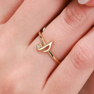 Solid Gold Music Note Ring for Women – Elegant Treble Clef Design – Gift for Her, Minimalist Gold Jewelry