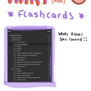 A level chemistry AQA anki flashcards ~ tailored to markcheme