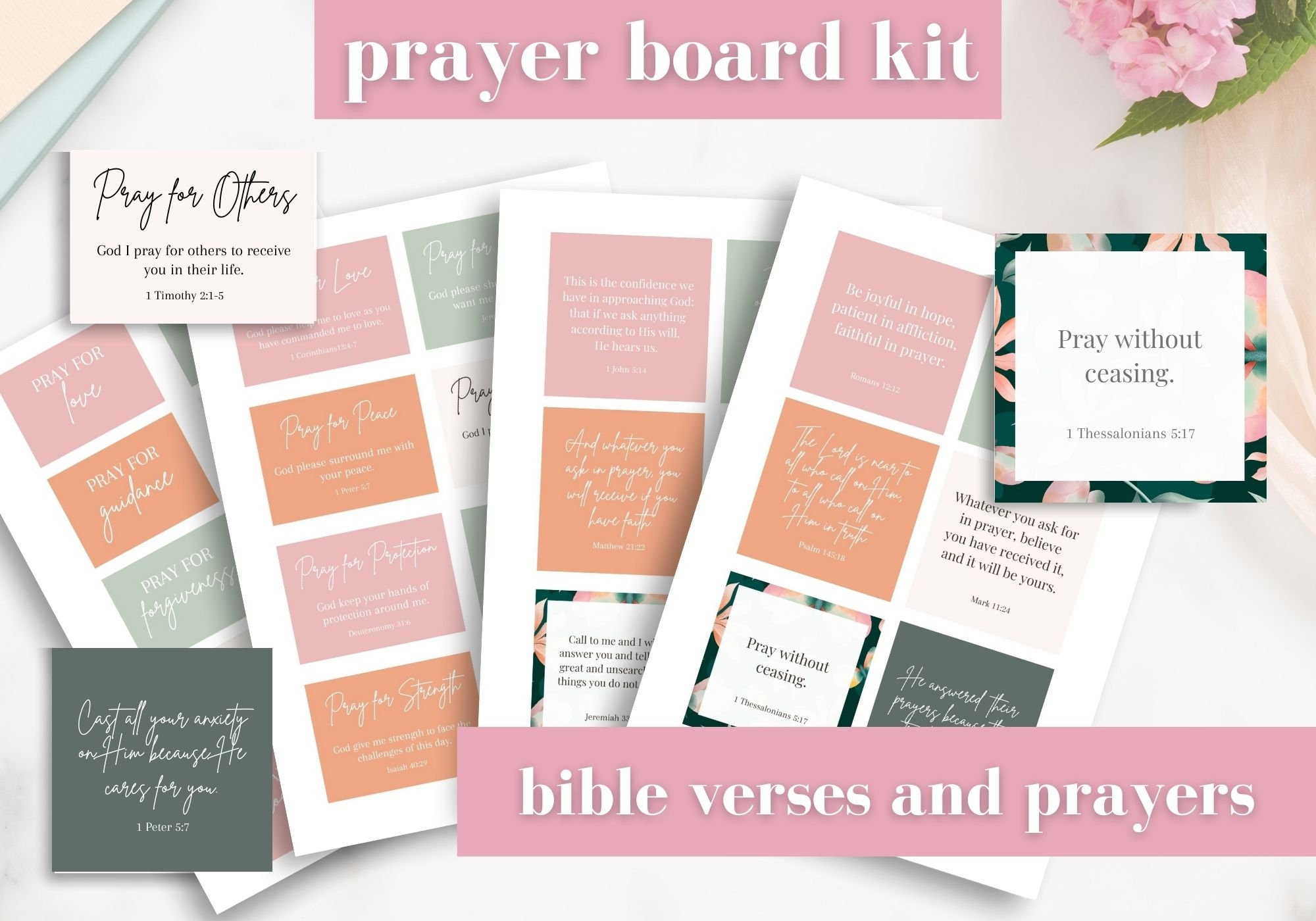 Printable Prayer Board Kit, Prayer Cards, Christian Wall Collage, Bible  Verses, Scripture on Prayer Enhance Your Prayer Life 