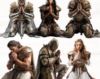 Prayer Warriors, Armor of God Clip Art, Full Armor of God PNGs, Ephesians 6, Christian PNG, Digital Download, Commercial Use, Prayer Clipart