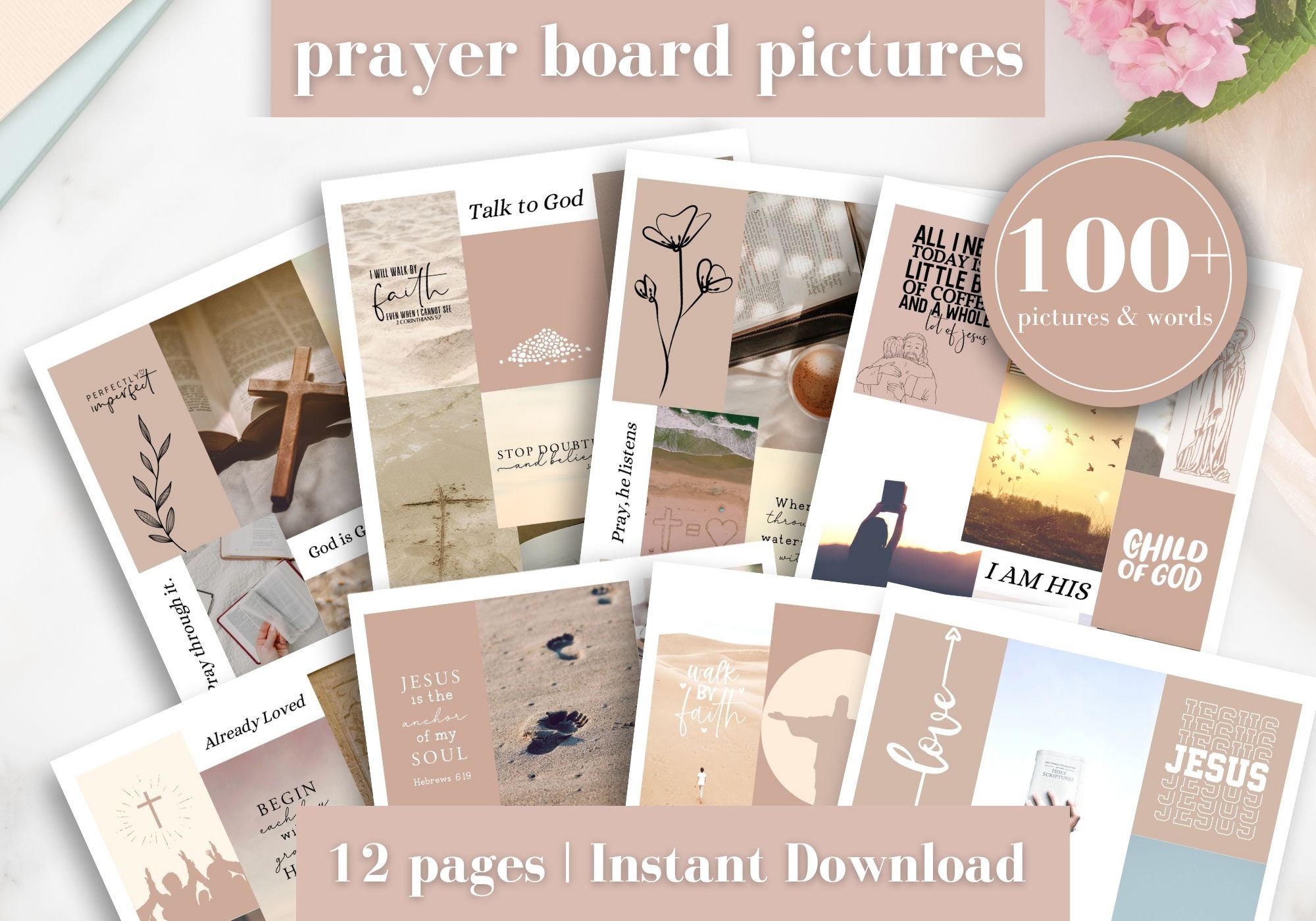 Prayer Board Printable, Prayer Cards, Christian Wall Collage, Bible Verses,  Scripture on Prayer Enhance Your Prayer Life 