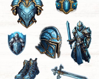 Armure de Dieu Clip Art, Kids Full Armor of God PNGs, Éphésiens 6, Christian PNG, Téléchargement numérique, Utilisation commerciale, Prière Clipart