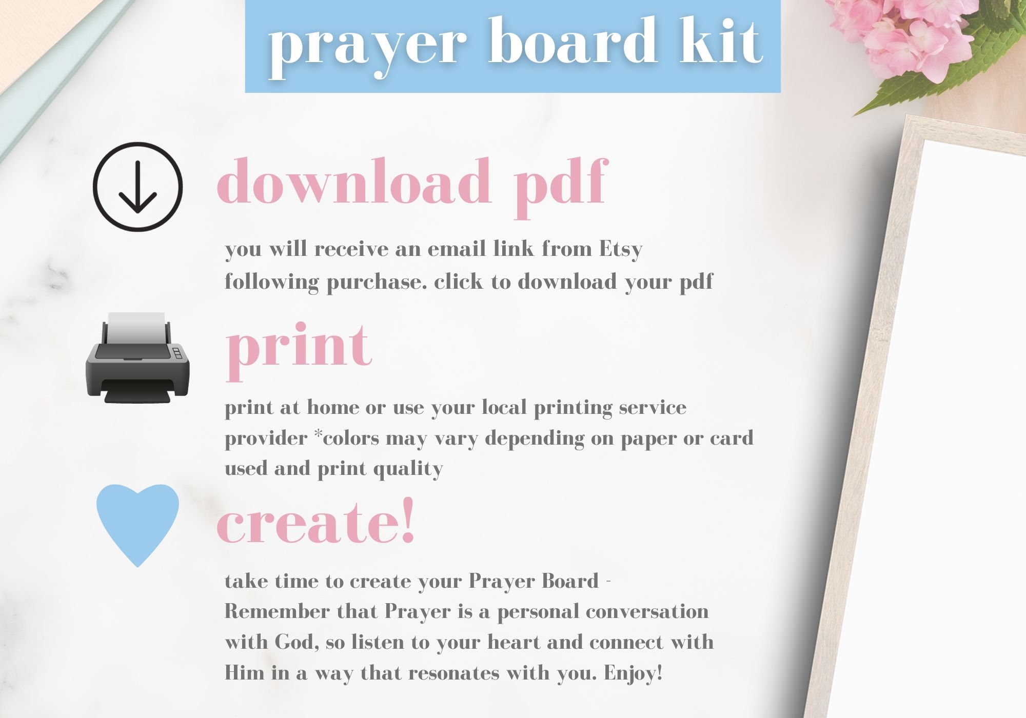 Prayer Board 2024 Printable, Printable Prayer Cards, Prayer Board Party  Kit,, Prayer Planner, Scripture on Prayer Enhance Your Prayer Life 