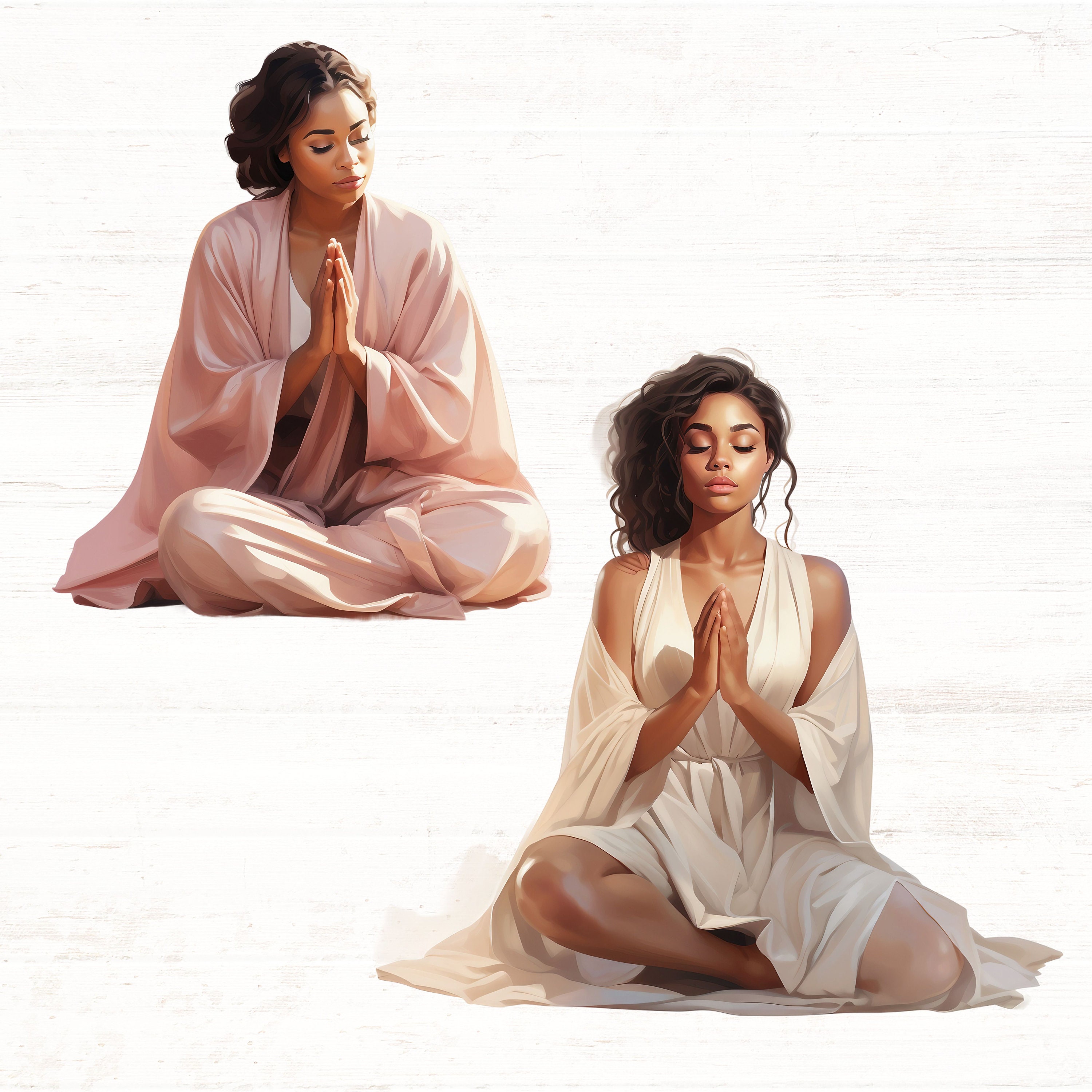 Prayer Clipart, Women in Prayer Pngs, Christian PNG, Black Woman Prayer ...