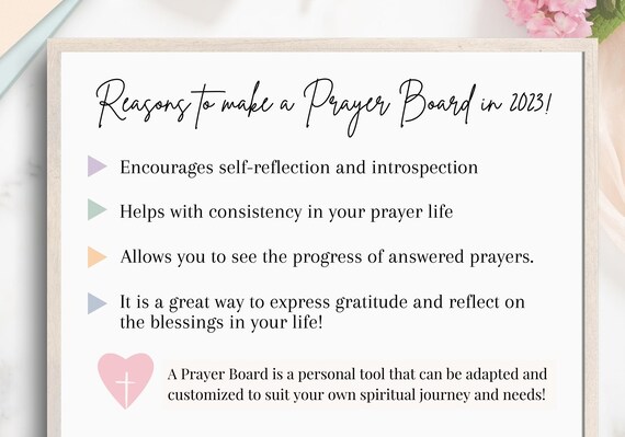 Prayer Board Kit Printable, Daily Prayer Board, Pink Prayer Board Headings  & Words, Christian Bulletin Board 
