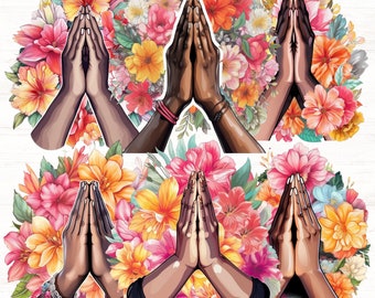 Prayer Clipart, Praying Hands PNGs, Christian PNG, Black Woman Praying PNG, Church PNG, Commercial Use, Blessings Clipart