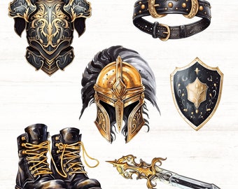 Armor of God Clip Art, Full Armor of God PNGs, Ephesians 6, Christian PNG, Digital Download, Commercial Use, Prayer Clipart