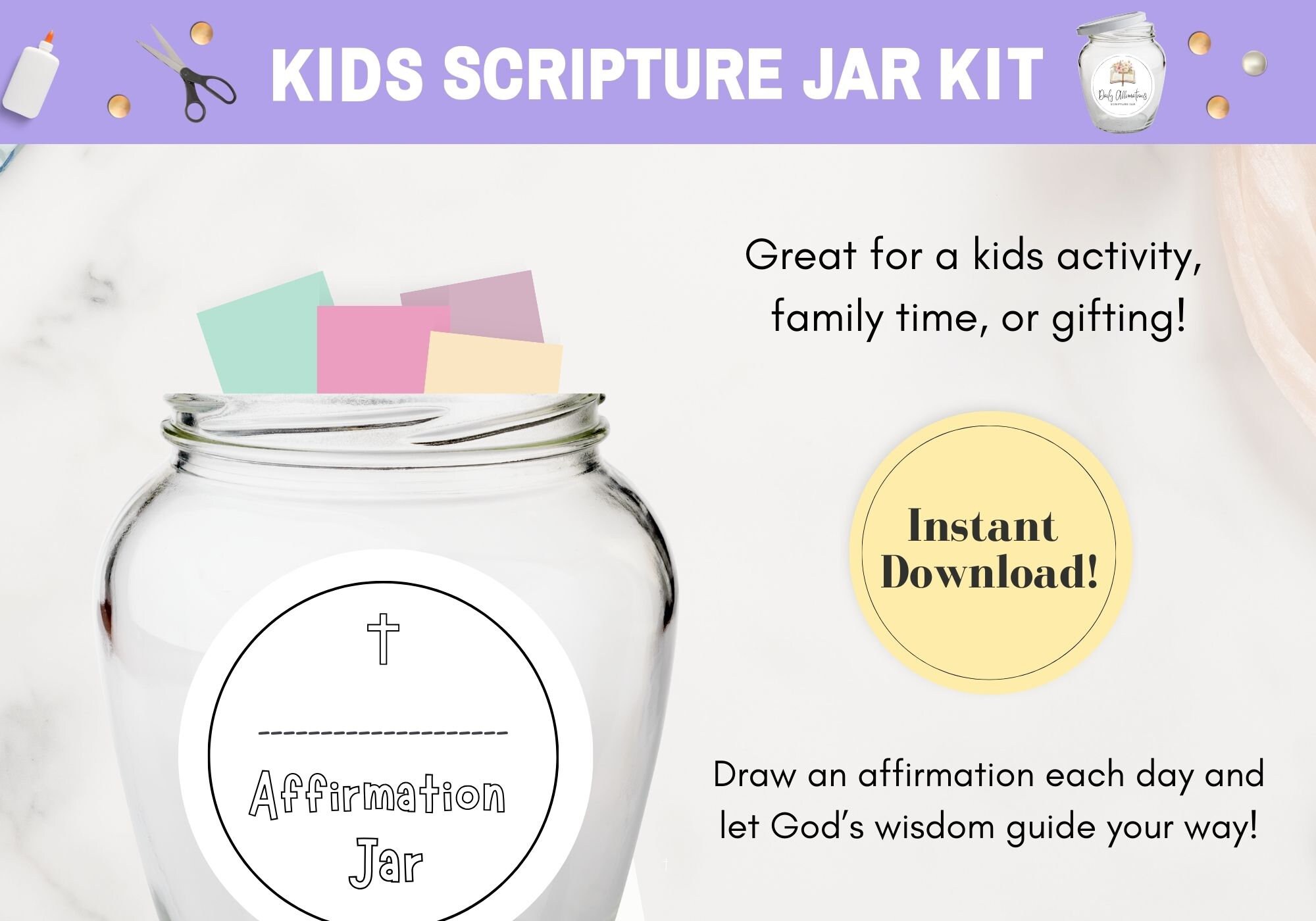 Kids Affirmation Scripture Jar PDF, Make Your Own Scripture Jar ...