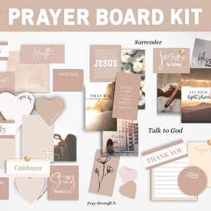 Printable Prayer Board Kit, Prayer Cards, Christian Wall Collage, Bible Verses, Scripture on Prayer- Enhance Your Prayer Life!